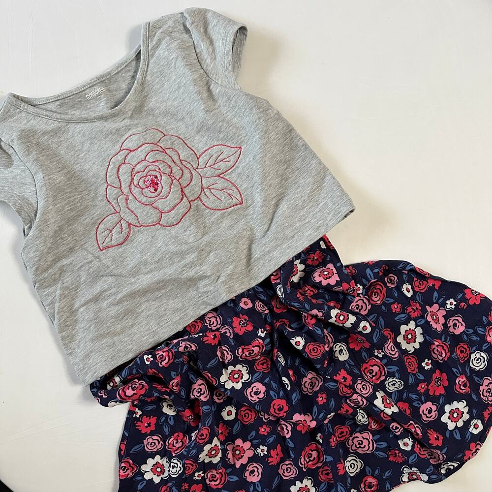 Gymboree Floral Cropped Shirt Dress Sz 10